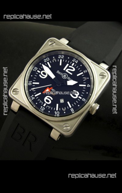 Bell and Ross BR01-93 GMT Japanese Replica Watch in Steel Case