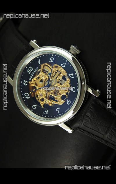 Breguet Classique Japanese Automatic Watch in Gold Skeleton Dial - Arabic Hour Numerals