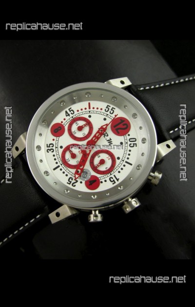 B.R.M.0011G6 Japanese Replica Quartz Watch in White&Red Dial