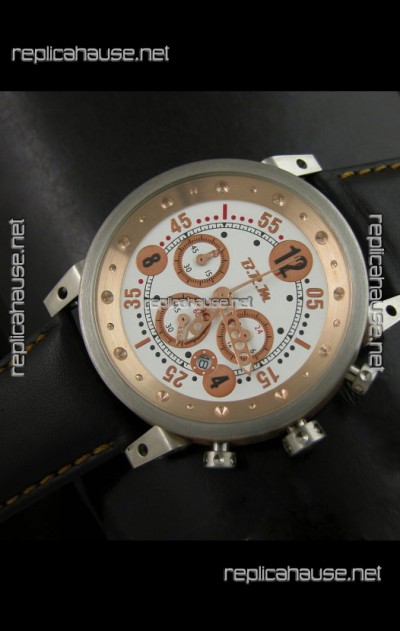 B.R.M.0011G6 Japanese Replica Quartz Watch in Black&Rose Gold Dial