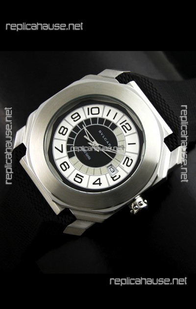 Bvlgari Gerald Genta Swiss Replica Watch in Black&White Dial