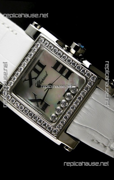 Chopard Happy Sport Swiss Replica Watch in Shell White Dial