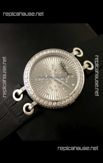 Chopard Xtravaganza Ladies Japanese Replica Watch in Silver Dial