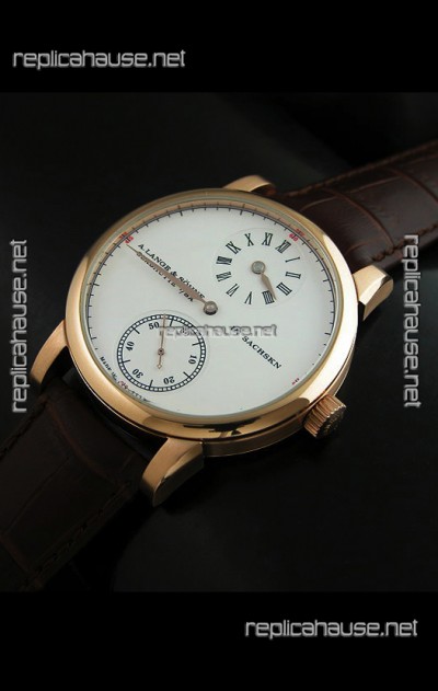 A.Lange & Sohne Glashutte In Sachskn Classic Replica Rose Gold Watch