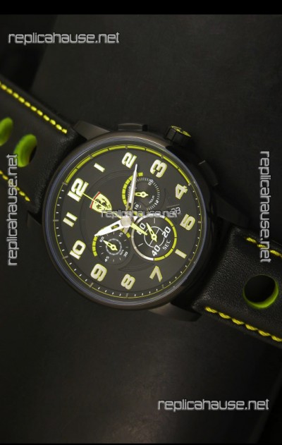 Scuderia Ferrari Heritage Chronograph Watch in Black Steel