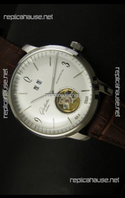 Glashuette Tourbillon Japanese Replica Watch in White Dial