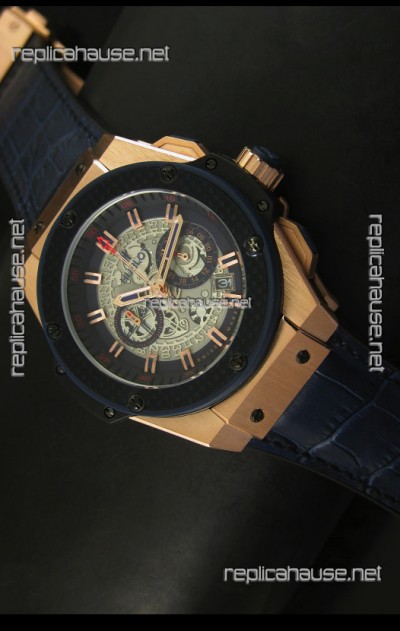 Hublot Big Bang King Rose Gold Skeleton Dial Watch Swiss Quartz 45MM