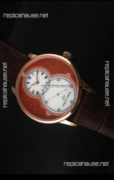 Jaquet Droz Grande Seconde Watch in Red Dial Rose Gold Case 