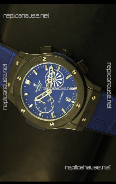Hublot Classic Fusion Chrono Japanese Quartz Replica Watch in Blue Dial