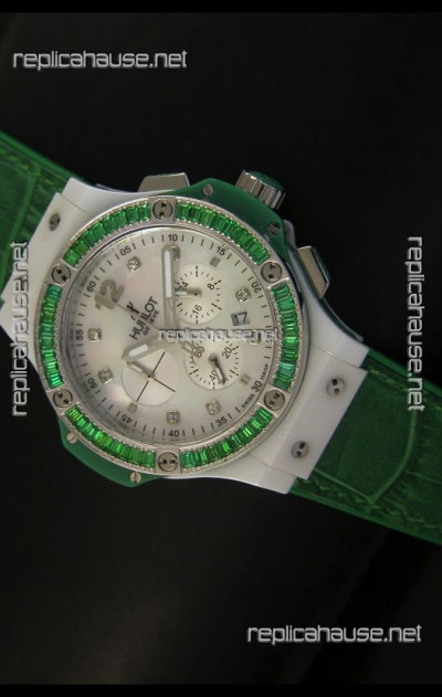 Hublot Big Bang 34MM Ladies Tutti Frutti Edition in Green Strap