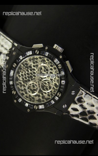 Hublot Big Bang White Zebra Bang Edition in Black PVD Case 34MM Watch