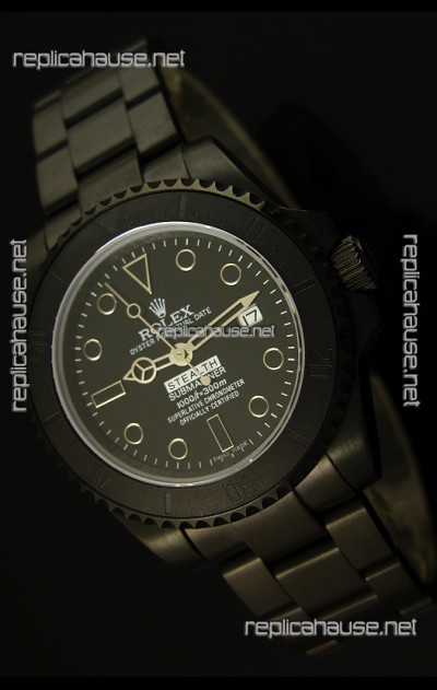 Rolex Submariner STEALTH MK IV Edition Swiss Replica Watch in PVD Strap