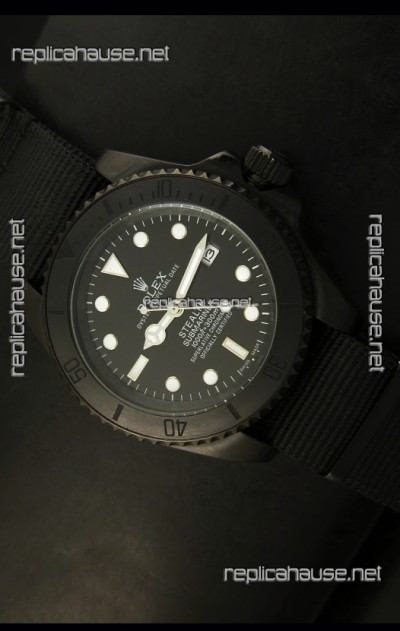 Rolex Submariner STEALTH Edition Swiss Replica in Black Strap