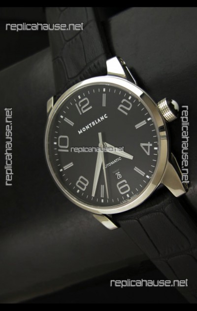 Mont Blanc Timewalker Swiss Automatic Watch in Black Dial - Ultimate Mirror Replica