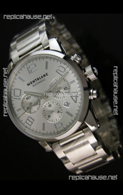 Mont Blanc Timewalker Ceramic Strap Inlays Watch in White - 1:1 Mirror Replica