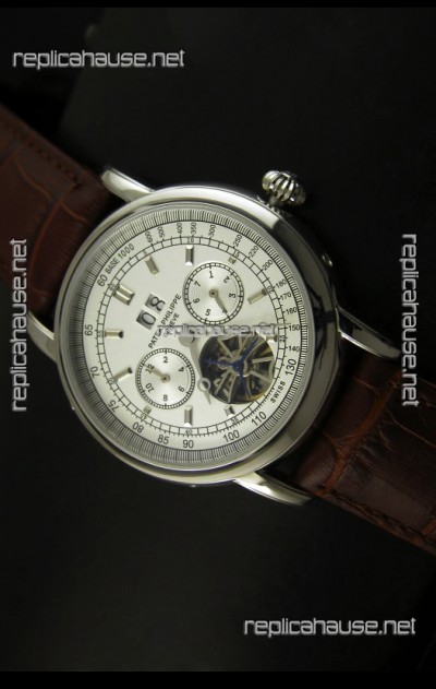 Patek Philippe Complications Tourbillon Japanese Replica Watch in Steel