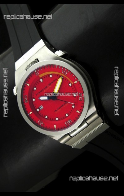 Porsche Design Diver Swiss Titanium Watch in Red Dial - Ultimate Mirror Replica