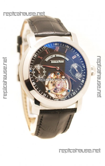 Audemars Piguet Jules Audemars Tourbillon Chronograph Swiss Watch in Black