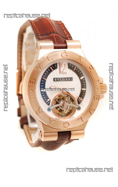 Bvlgari Grandes Diagono Complication Swiss Tourbillon Gold Watch