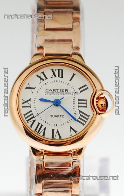 Ballon Bleu De Cartier Japanese Ladies Replica Pink Gold Watch