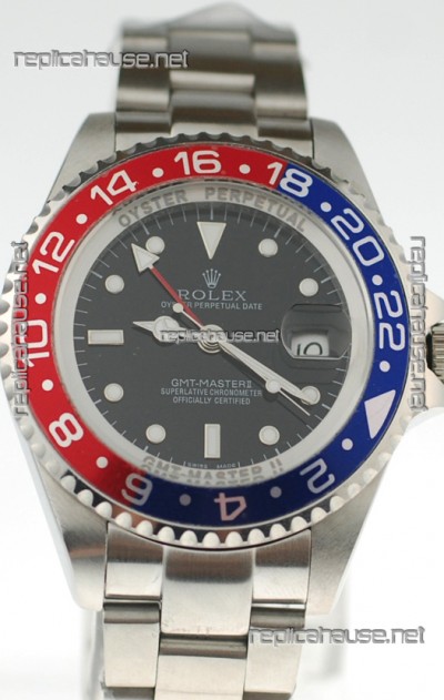 Rolex GMT Masters II 2011 Edition Replica Blue and Red Ceramic Bezel Watch