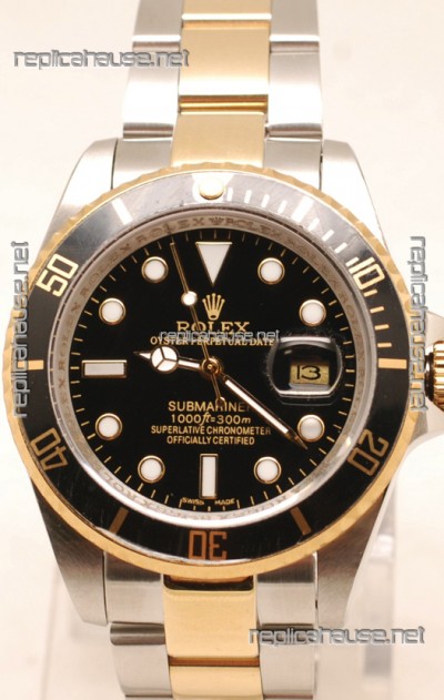Rolex Submariner Two Tone Swiss Replica Watch Ceramic Bezel
