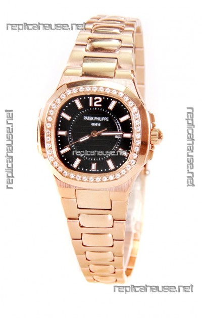 Patek Philippe Nautilus Ladies Replica Pink Gold Watch