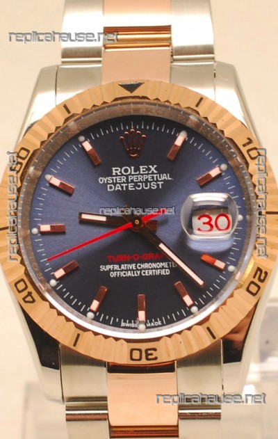 Rolex Datejust Turn O Graph Swiss Rose Gold Watch