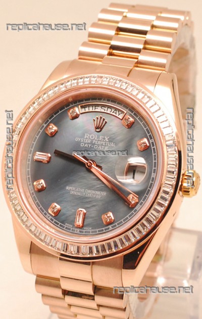 Rolex Day Date II Rose Gold Japanese Replica Watch