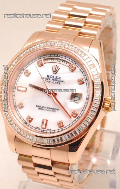 Rolex Day Date II Rose Gold Japanese Replica Watch