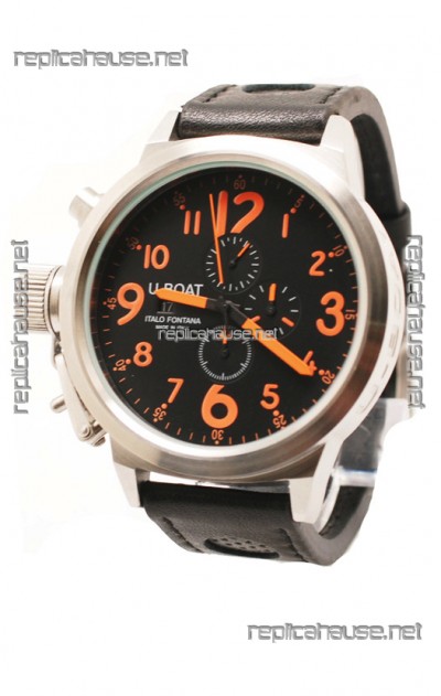 U-Boat Flightdeck Japanese Replica Watch in Orange Markers