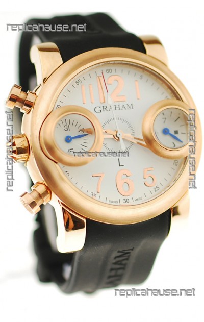 Graham Swordfish Japanese Replica Gold Watch in White Dial