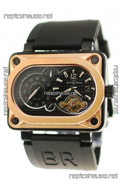 Bell and Ross BR Minuteur Tourbillon Japanese Replica Gold Watch