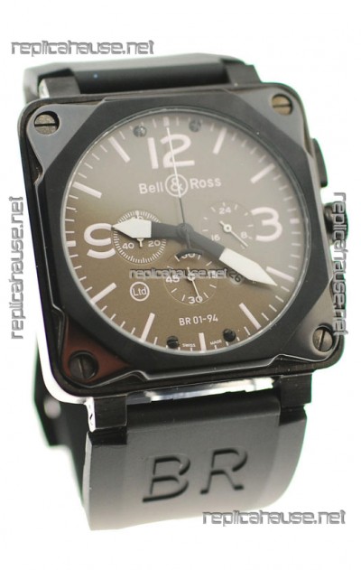 Bell and Ross BR01-94 Edition Japanese PVD Watch in Grey Dial