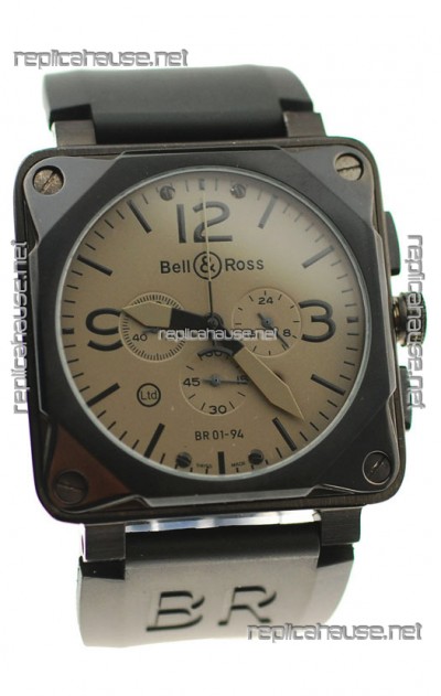 Bell and Ross BR01-94 Edition Japanese PVD Watch in Grey Dial