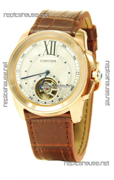 Calibre de Cartier Flying Tourbillon Japanese Replica Watch