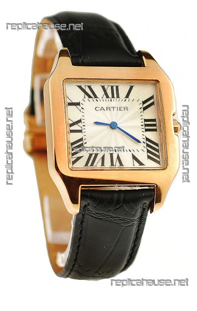 Cartier Santos 100 Ladies Japanese Replica Gold Watch