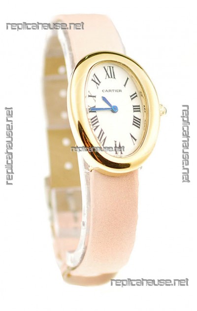 Cartier Baignoire Ladies Japanese Replica Gold Watch