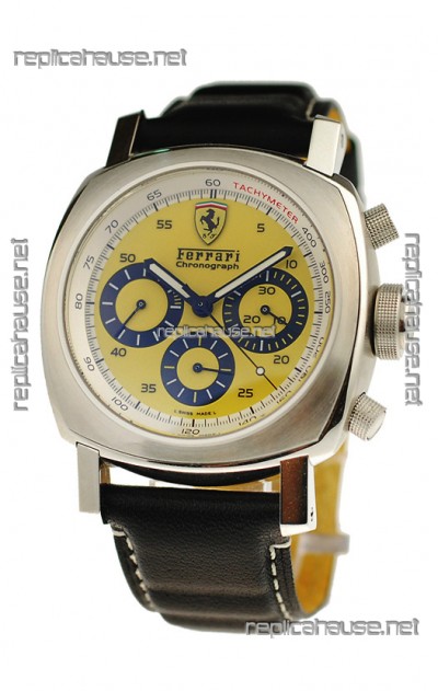 Ferrari by Panerai Scuderia Chronograph Swiss Replica Watch in Yellow Dial