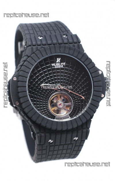 Hublot Black Caviar Tourbillon Japanese Replica Watch