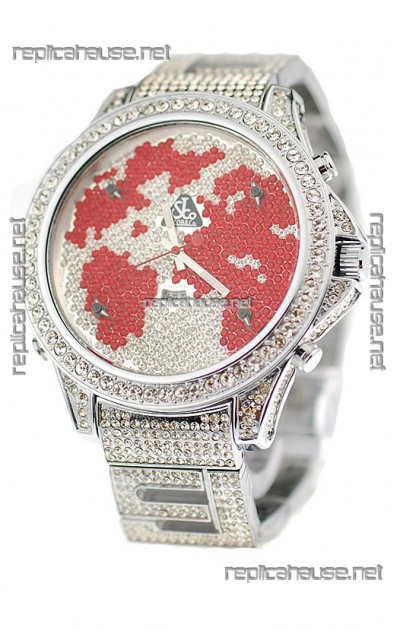 Jacob & Co Diamond Japanese Replica Watch in Red/White Dial