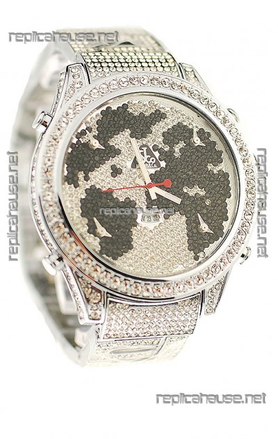 Jacob & Co Diamond Japanese Replica Watch in Black/White Diamond Dial