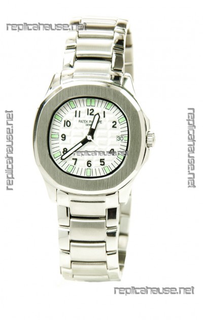 Patek Philippe Aquanaut Ladies Steel Watch in Green Markers