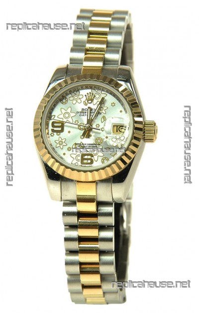 Rolex Floral Motif Datejust Ladies Replica Watch