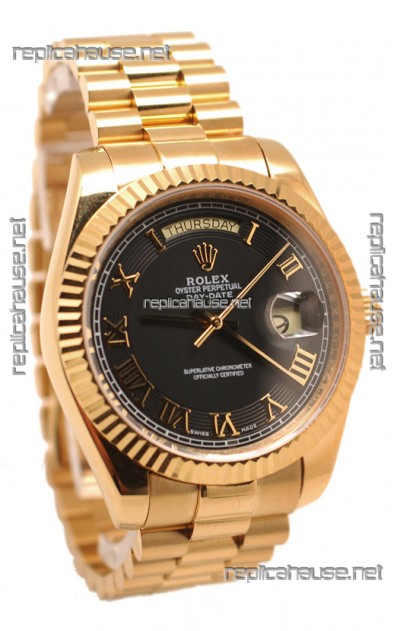 Rolex Day Date II Gold Japanese Replica Watch