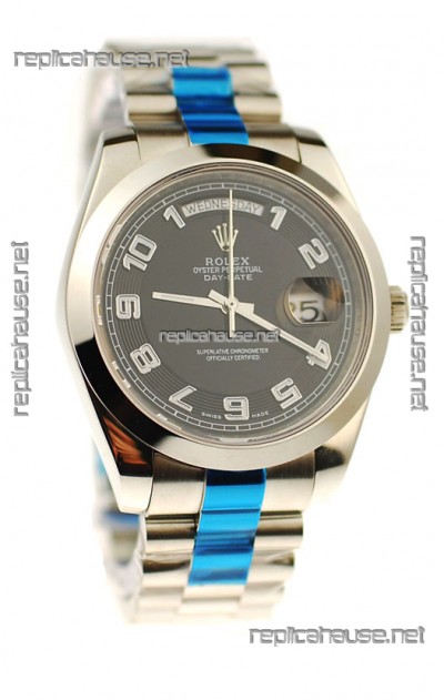 Rolex Day Date II Silver Japanese Replica Watch