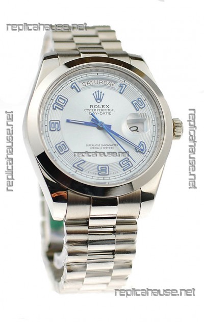 Rolex Day Date II Silver Japanese Replica Watch