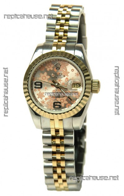 Rolex Floral Motif Datejust Ladies Replica Watch