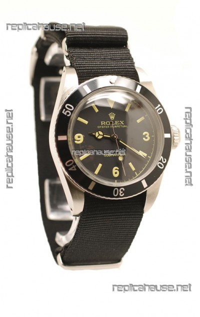 Rolex Submariner Swiss Watch Black Nylon Strap Watch