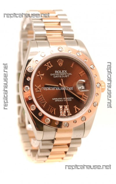 Rolex DateJust Mid-Sized Rose Gold Japanese Replica Watch 